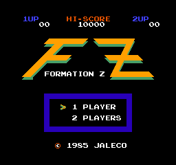 Formation Z (Japan) Title Screen